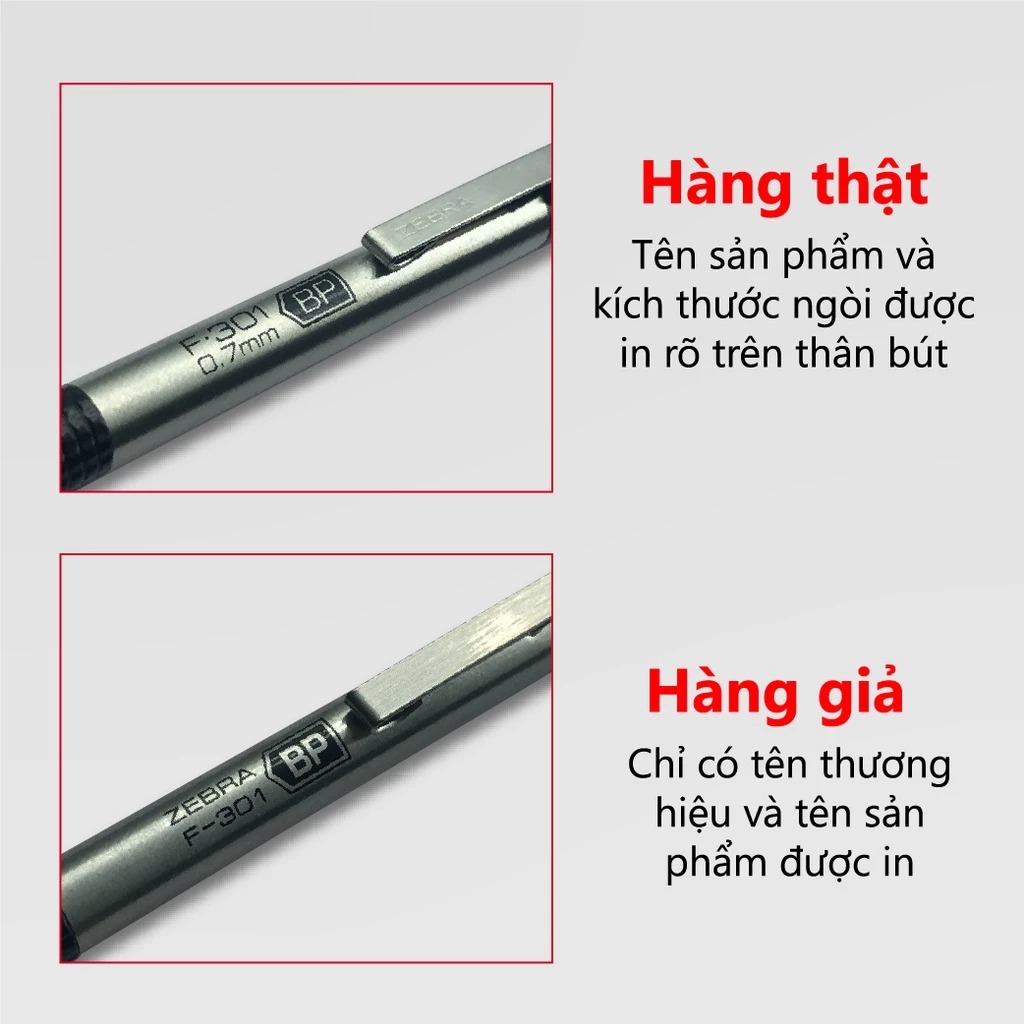 Mô tả Bút Bi F.301 0.7mm Zebra Pen Mực Xanh - Vỏ Đỏ Xanh Lá Xanh Dương Đen 12.6g [Chính Hãng] - 3