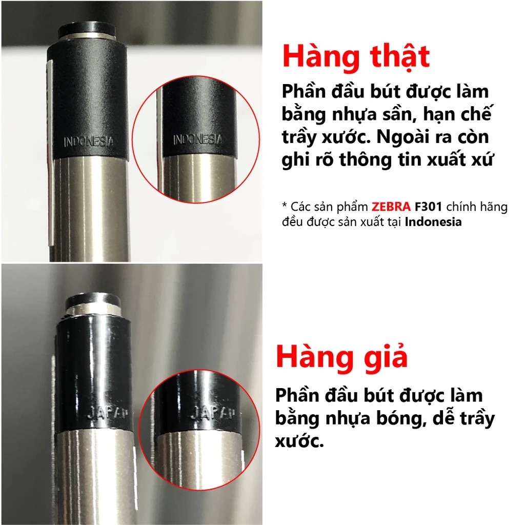 Mô tả Bút Bi F.301 0.7mm Zebra Pen Mực Xanh - Vỏ Đỏ Xanh Lá Xanh Dương Đen 12.6g [Chính Hãng] - 4