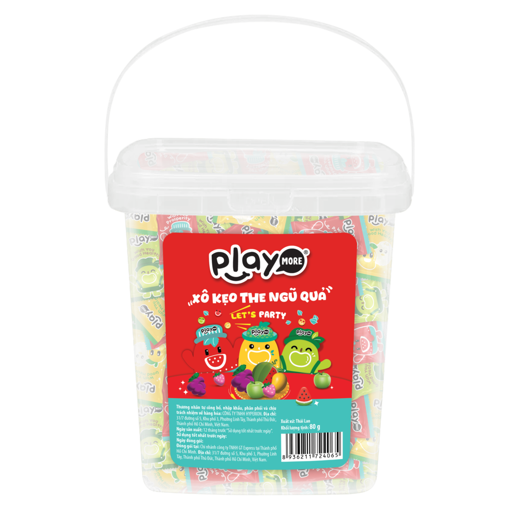 Mô tả Kẹo the kẹo ngậm trái cây Playmore không đường mix 5 hương vị - 1