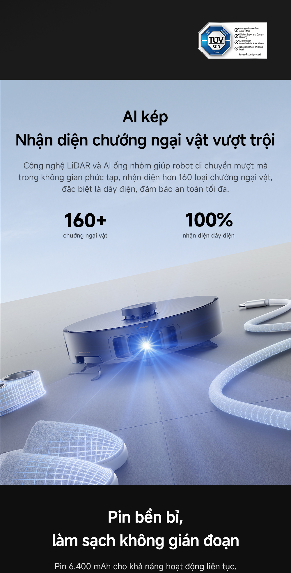 Mô tả Robot hút bụi lau nhà đa năng Z50 Ultra - Hàng chính hãng - Bảo hành 36 tháng - 6