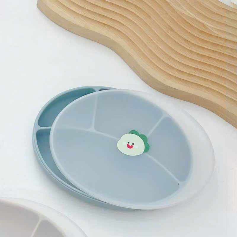 Mô tả Khay Ăn Dặm 4 Ngăn Hình Oval KidsWorld Chất Liệu Silicon Cao Cấp Có Đế Hít Chống Đổ Cho Bé - 5