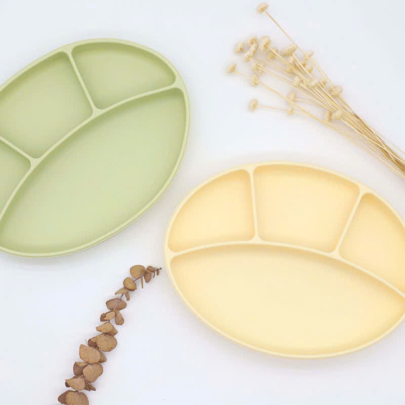 Mô tả Khay Ăn Dặm 4 Ngăn Hình Oval KidsWorld Chất Liệu Silicon Cao Cấp Có Đế Hít Chống Đổ Cho Bé - 6