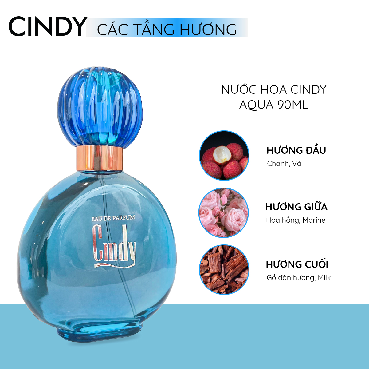 Mô tả Nước hoa nữ Cindy Aqua 90ml - 2