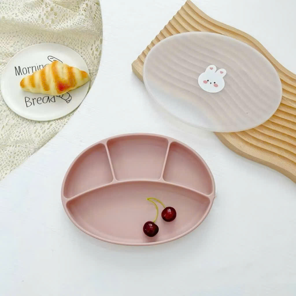 Mô tả Khay Ăn Dặm 4 Ngăn Hình Oval KidsWorld Chất Liệu Silicon Cao Cấp Có Đế Hít Chống Đổ Cho Bé - 10