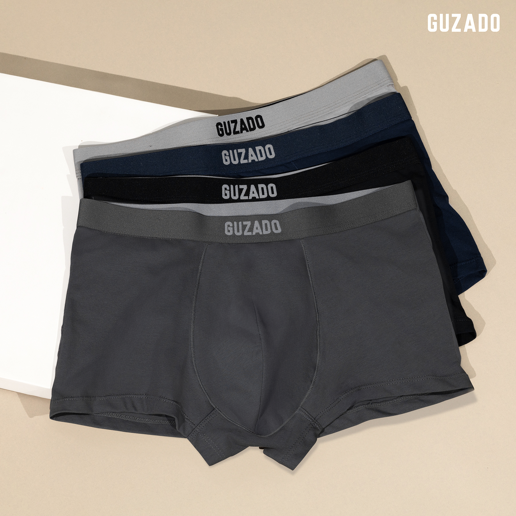 Mô tả Combo 3 Quần Lót Boxer Nam Guzado Cotton Compact Dáng Trunk Co Giãn Thoáng Khí Vượt Trội CB3GBX - 2
