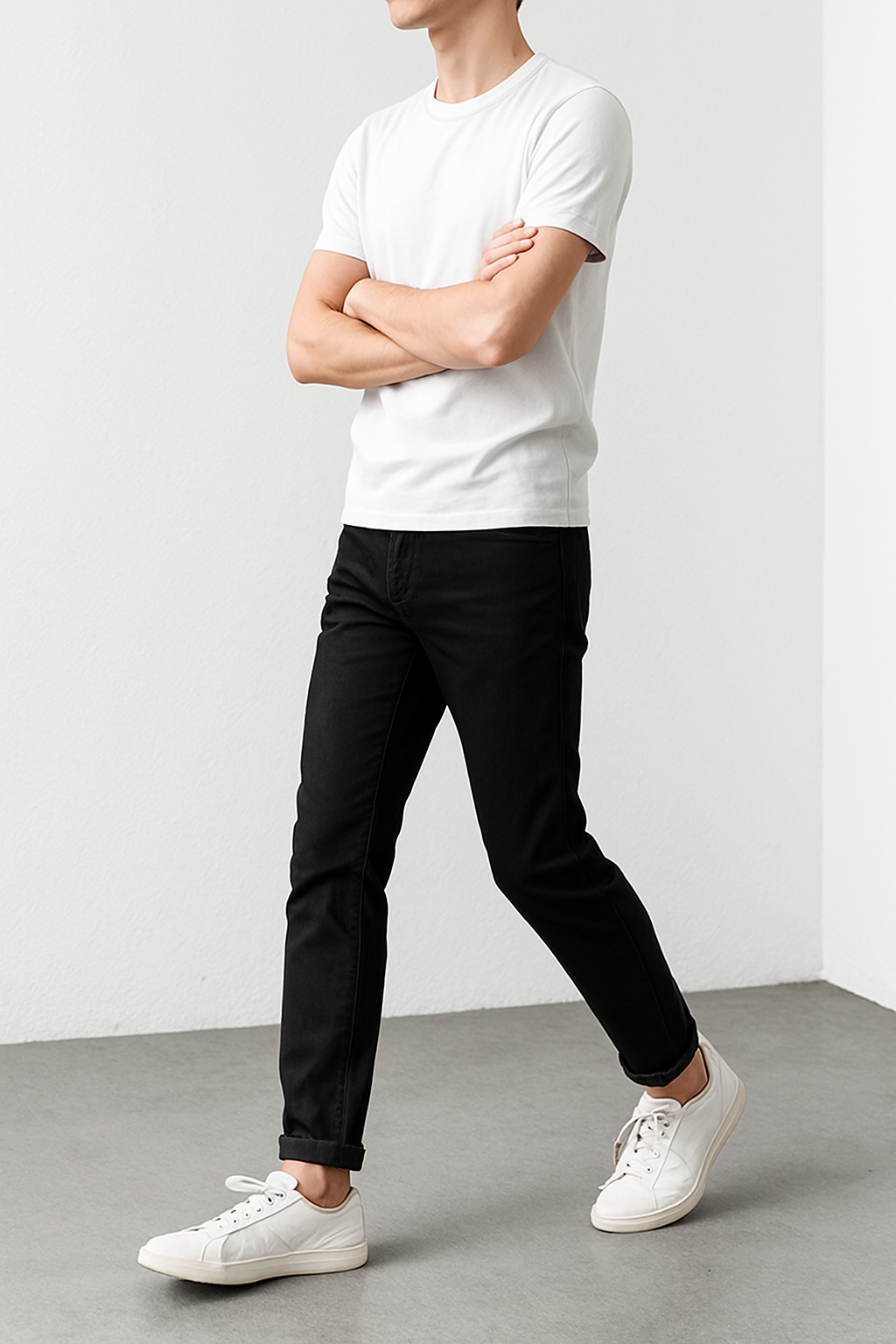 Mô tả Quần jean nam đen Gấu 194 trơn & rách vải jeans bò cotton duck cao cấp mềm mịn, co dãn - form slim fit - 2