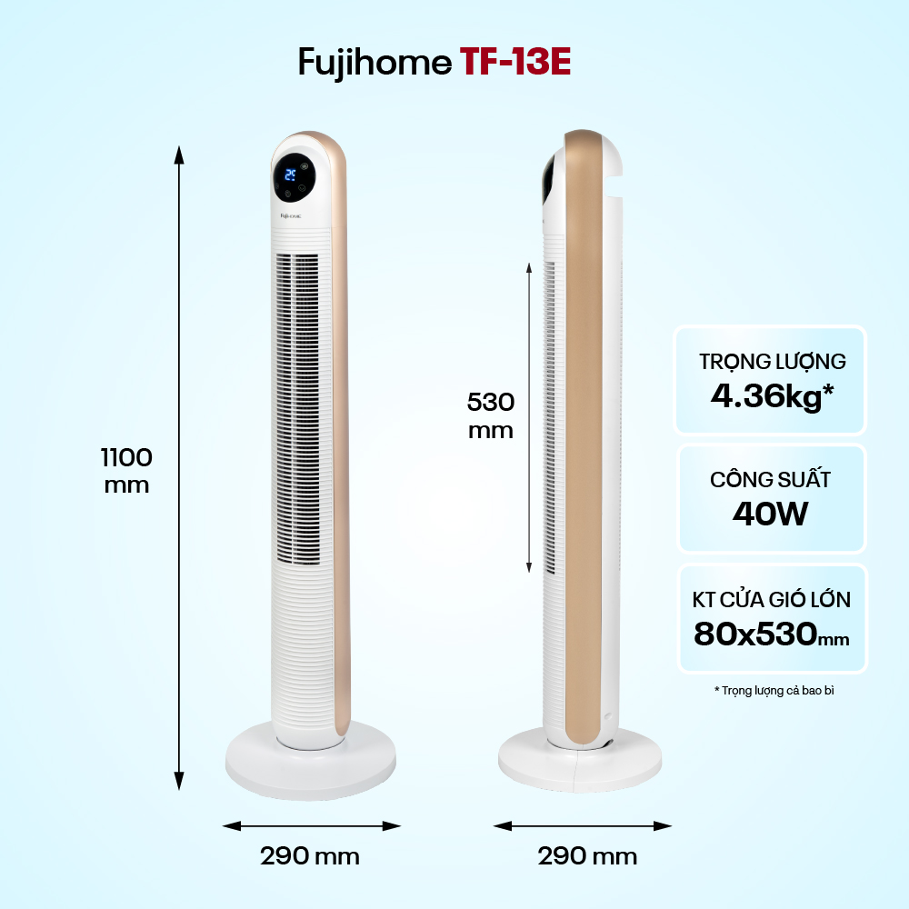 Mô tả Quạt tháp lọc không khí FUJIHOME điều khiển từ xa, màn hình cảm ứng, bảo hành 24 tháng toàn quốc - 2