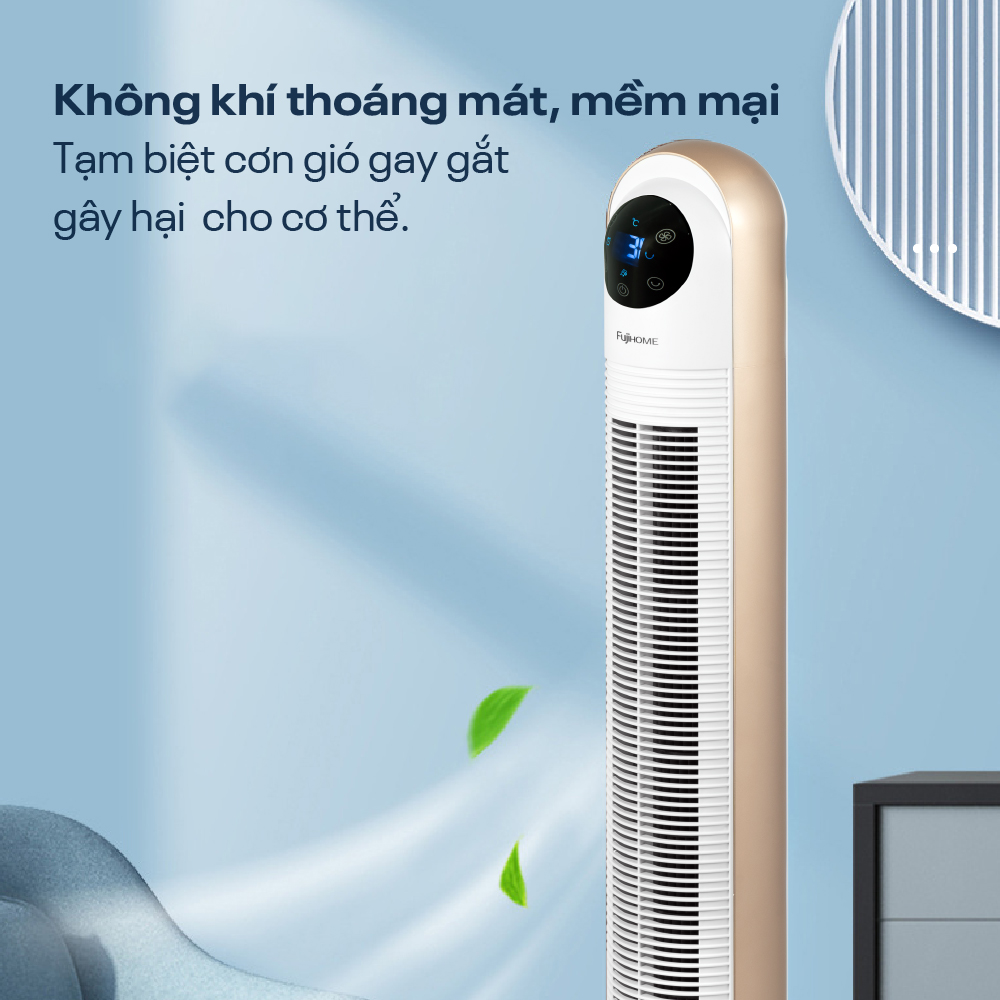 Mô tả Quạt tháp lọc không khí FUJIHOME điều khiển từ xa, màn hình cảm ứng, bảo hành 24 tháng toàn quốc - 5