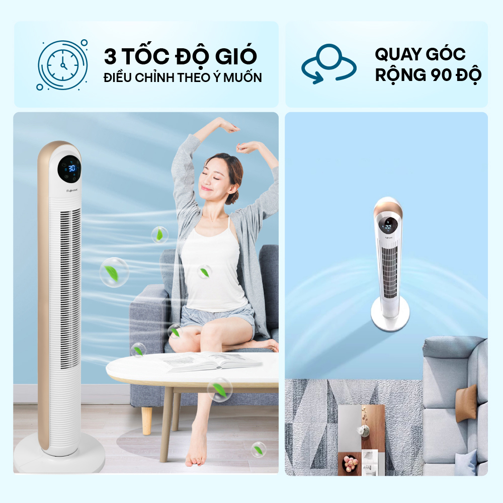 Mô tả Quạt tháp lọc không khí FUJIHOME điều khiển từ xa, màn hình cảm ứng, bảo hành 24 tháng toàn quốc - 7