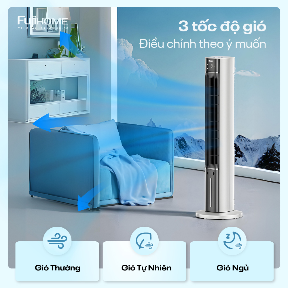 Mô tả Quạt tháp hơi nước lọc không khí FUJIHOME Màn led hiển thị, điều khiển từ xa, bảo hành 24 tháng - 8