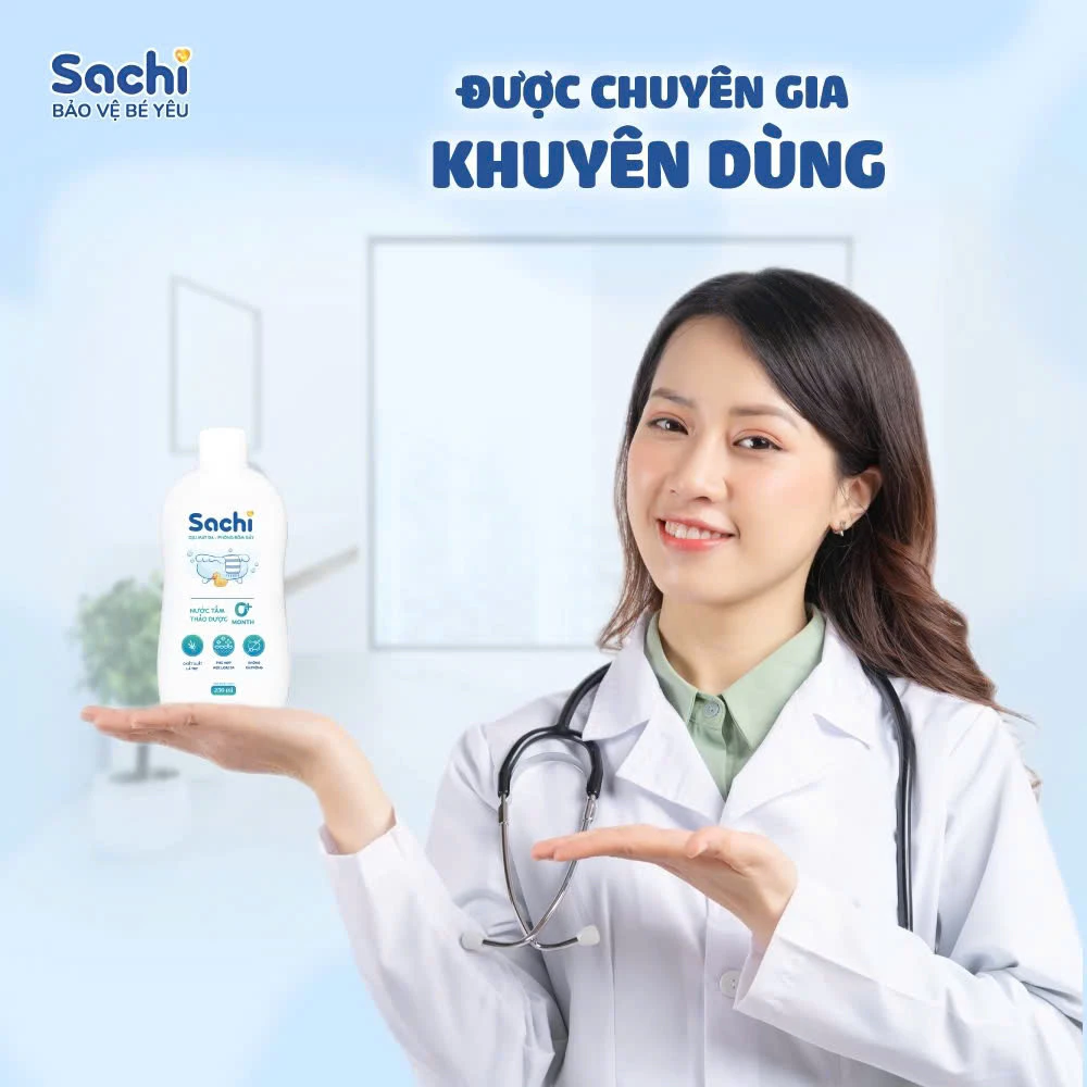Mô tả Combo 2 Nước Tắm Thảo Dược An Toàn Cho Bé SACHI - Chai 180ml - 1