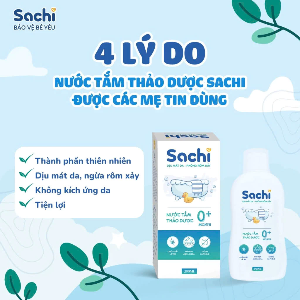 Mô tả Combo 2 Nước Tắm Thảo Dược An Toàn Cho Bé SACHI - Chai 180ml - 2