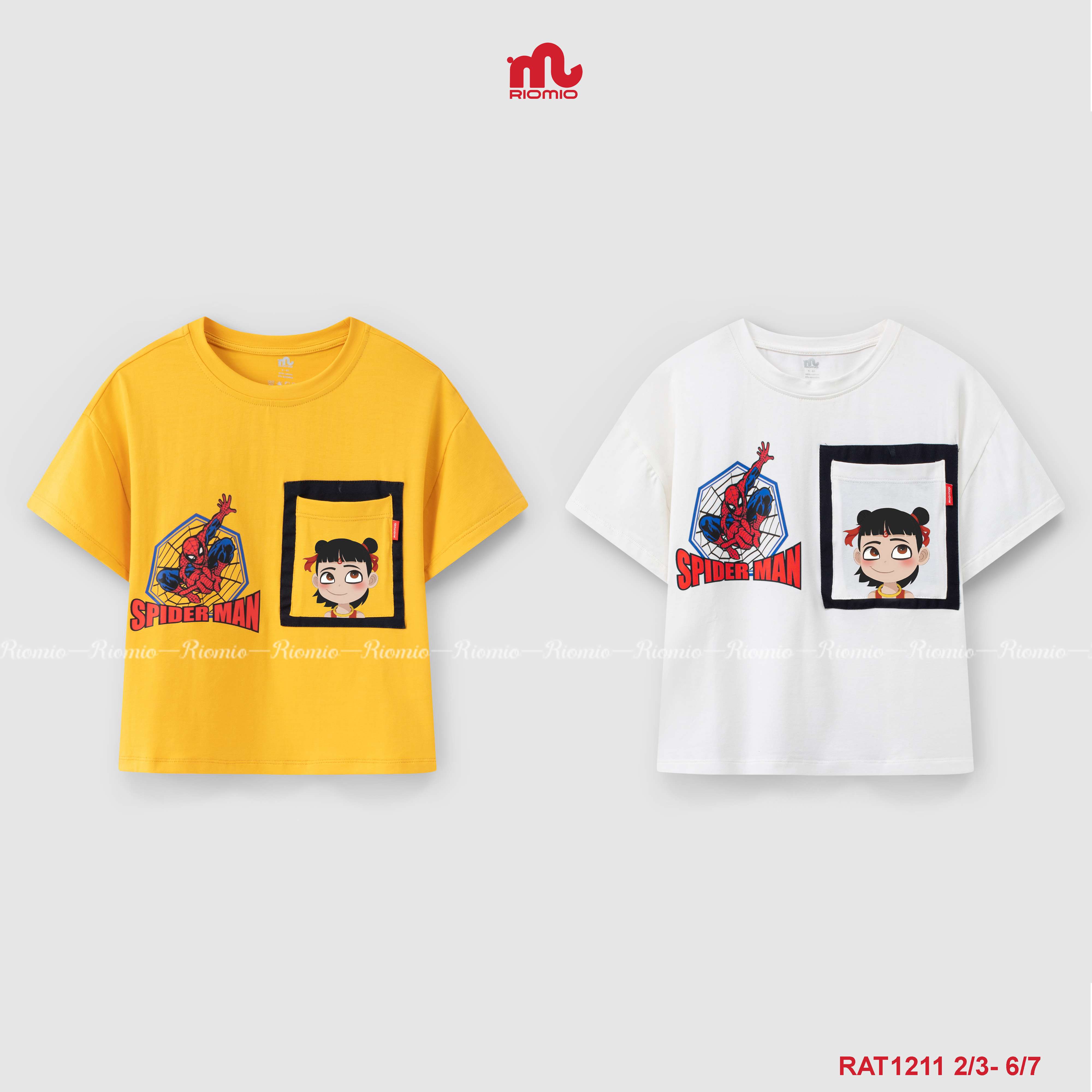 Mô tả Áo phông bé trai Spider Man RIOMIO size 13-27kg, 100% cotton mềm mát co giãn cho bé RAT1211 - 1