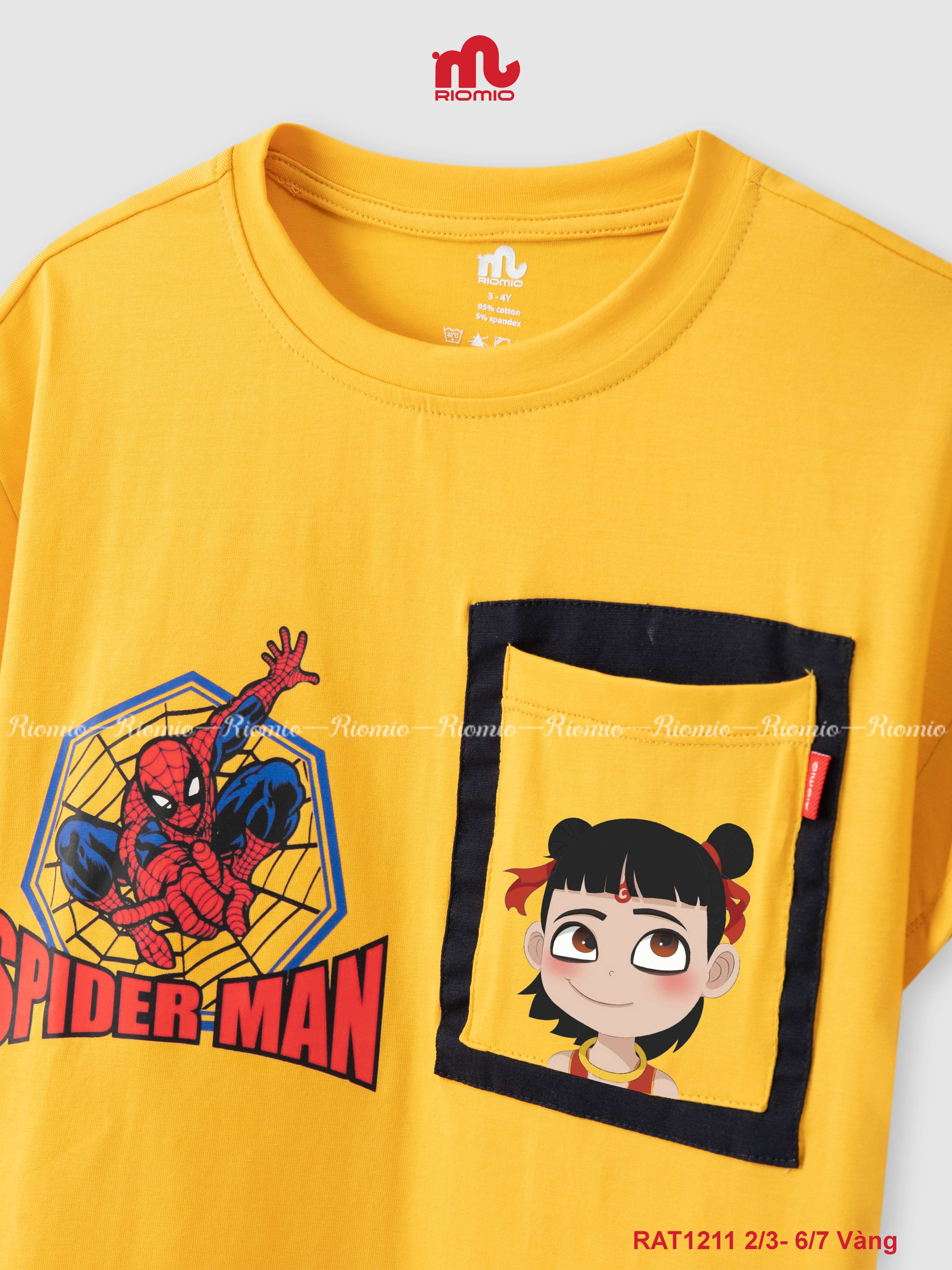 Mô tả Áo phông bé trai Spider Man RIOMIO size 13-27kg, 100% cotton mềm mát co giãn cho bé RAT1211 - 2