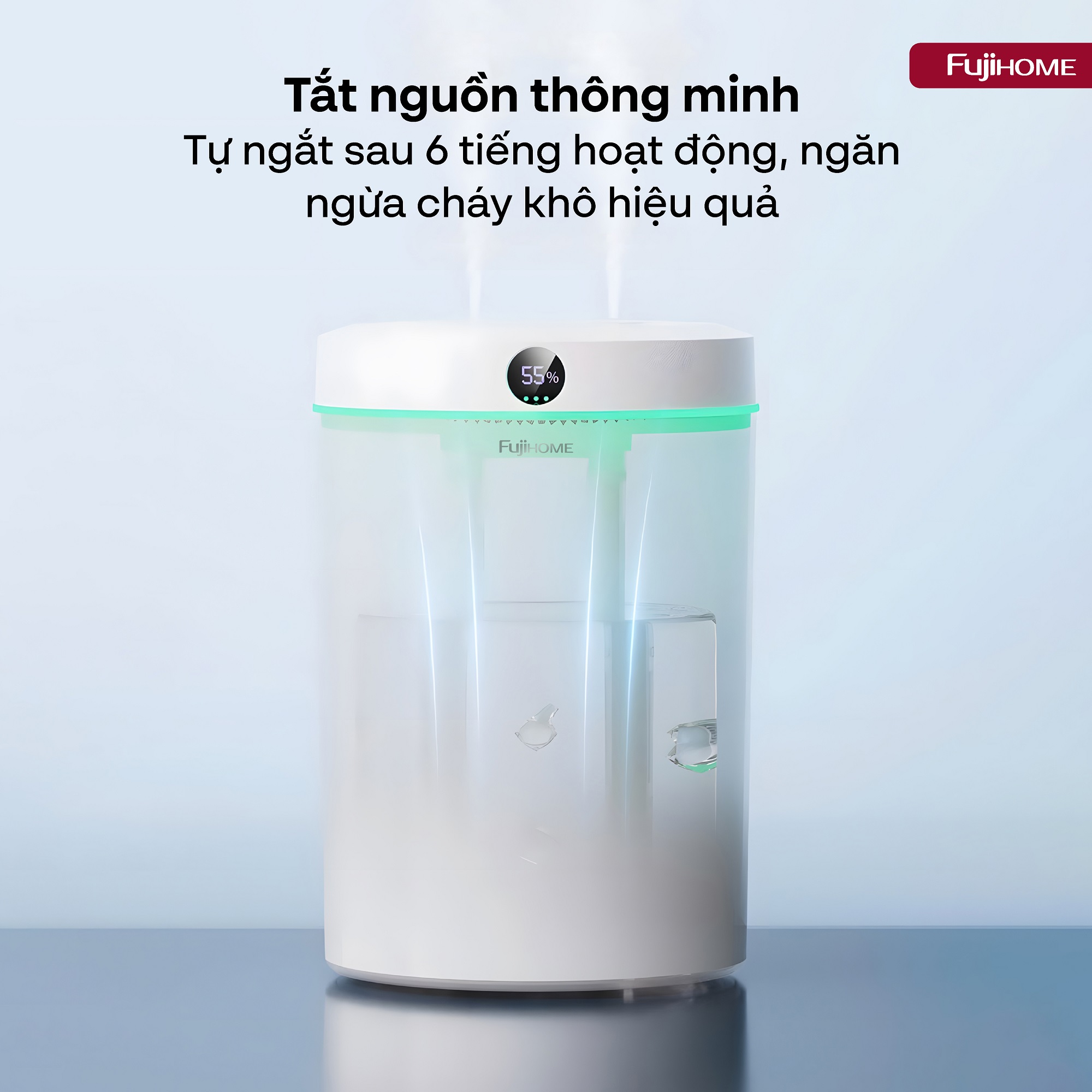 Mô tả Máy phun sương tạo ẩm FUJIHOME HM05B xông tinh dầu, 3 tốc độ phun, màn led và đèn led hiển thị - 11