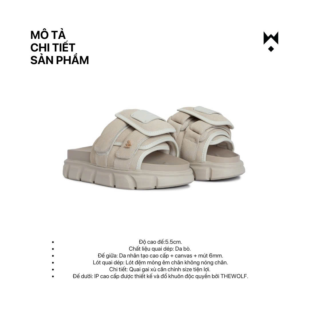 Mô tả Dép Sandal Nam Nữ Tăng Chiều Cao THE STRAP WOLF SLIDE SANDAL - 3