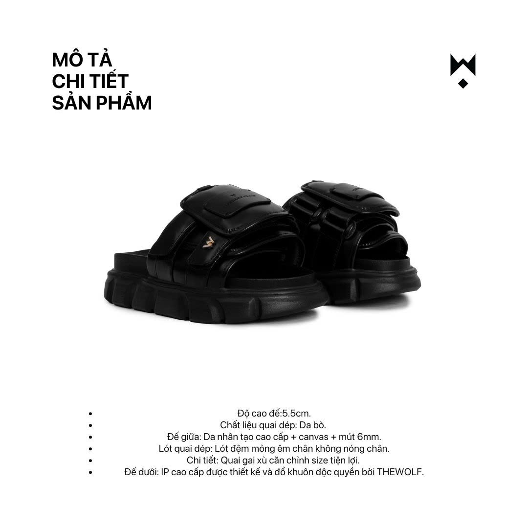 Mô tả Dép Sandal Nam Nữ Tăng Chiều Cao THE STRAP WOLF SLIDE SANDAL - 4