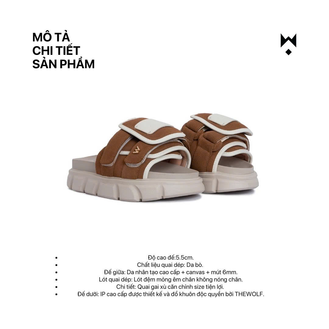Mô tả Dép Sandal Nam Nữ Tăng Chiều Cao THE STRAP WOLF SLIDE SANDAL - 6