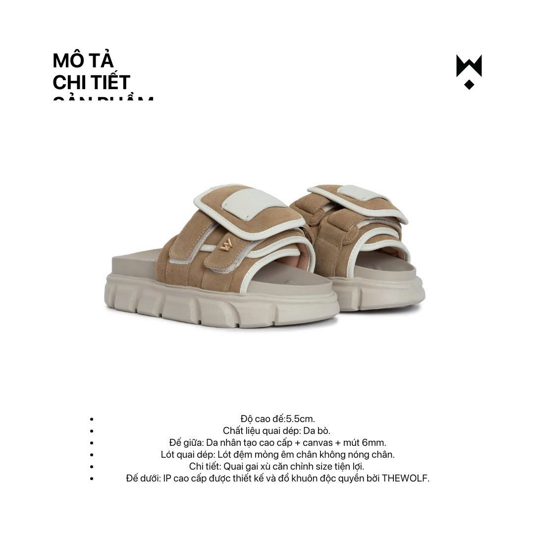 Mô tả Dép Sandal Nam Nữ Tăng Chiều Cao THE STRAP WOLF SLIDE SANDAL - 8