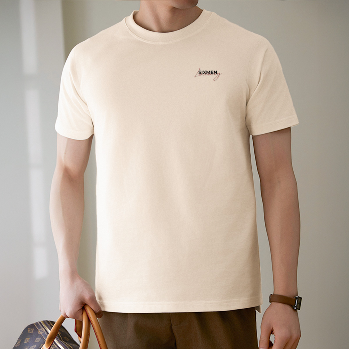 Mô tả Áo thun nam TSHIRT SIXMEN LUXURY Ver 2 cổ tròn vải cotton cao cấp co giãn, thoáng mát, thanh lịch - 3