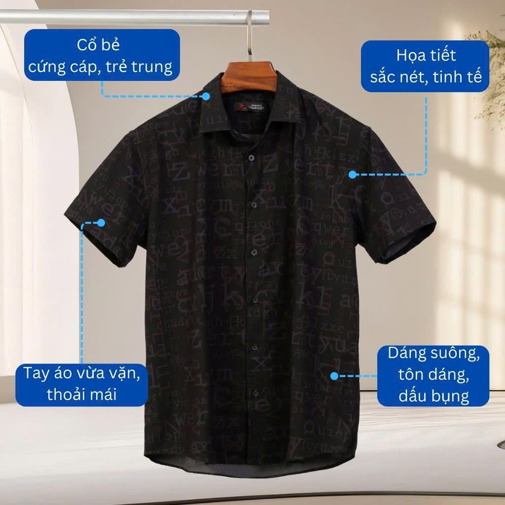 Áo Sơ Mi Cộc Tay Bigsize Nam AKYOO Kiểu dáng