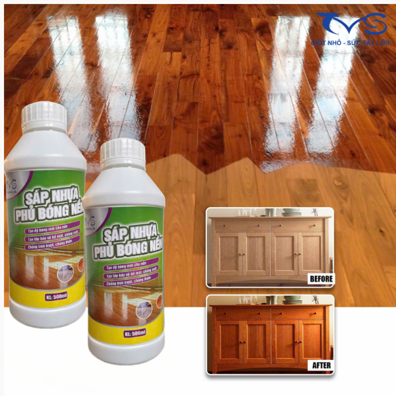 Mô tả Sáp phủ bóng sàn TVS -500ML, phủ bóng mọi chất liệu sàn gỗ, gạch, đá bảo vệ sàn chống trơn trượt - 6