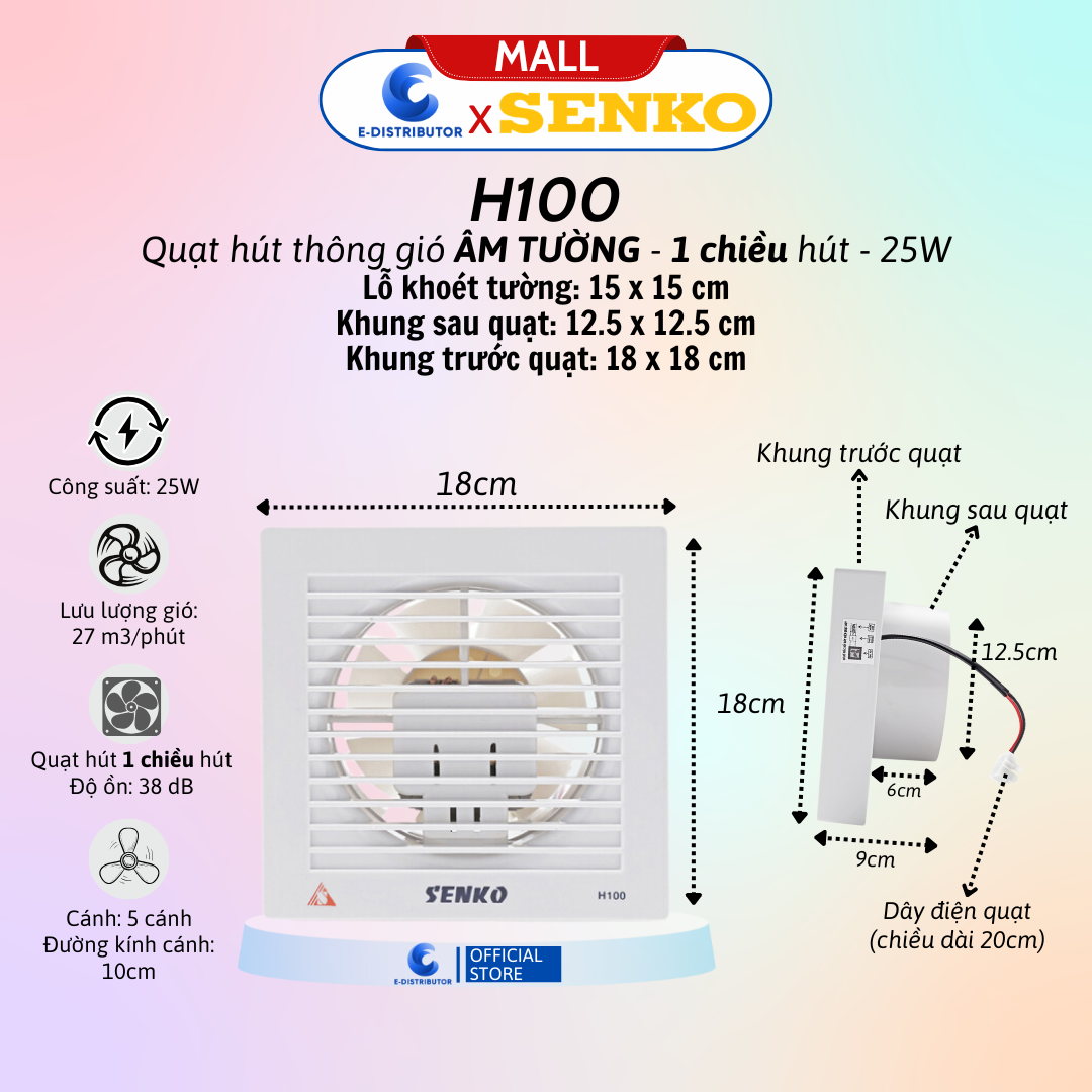 Quạt hút thông gió SENKO H100