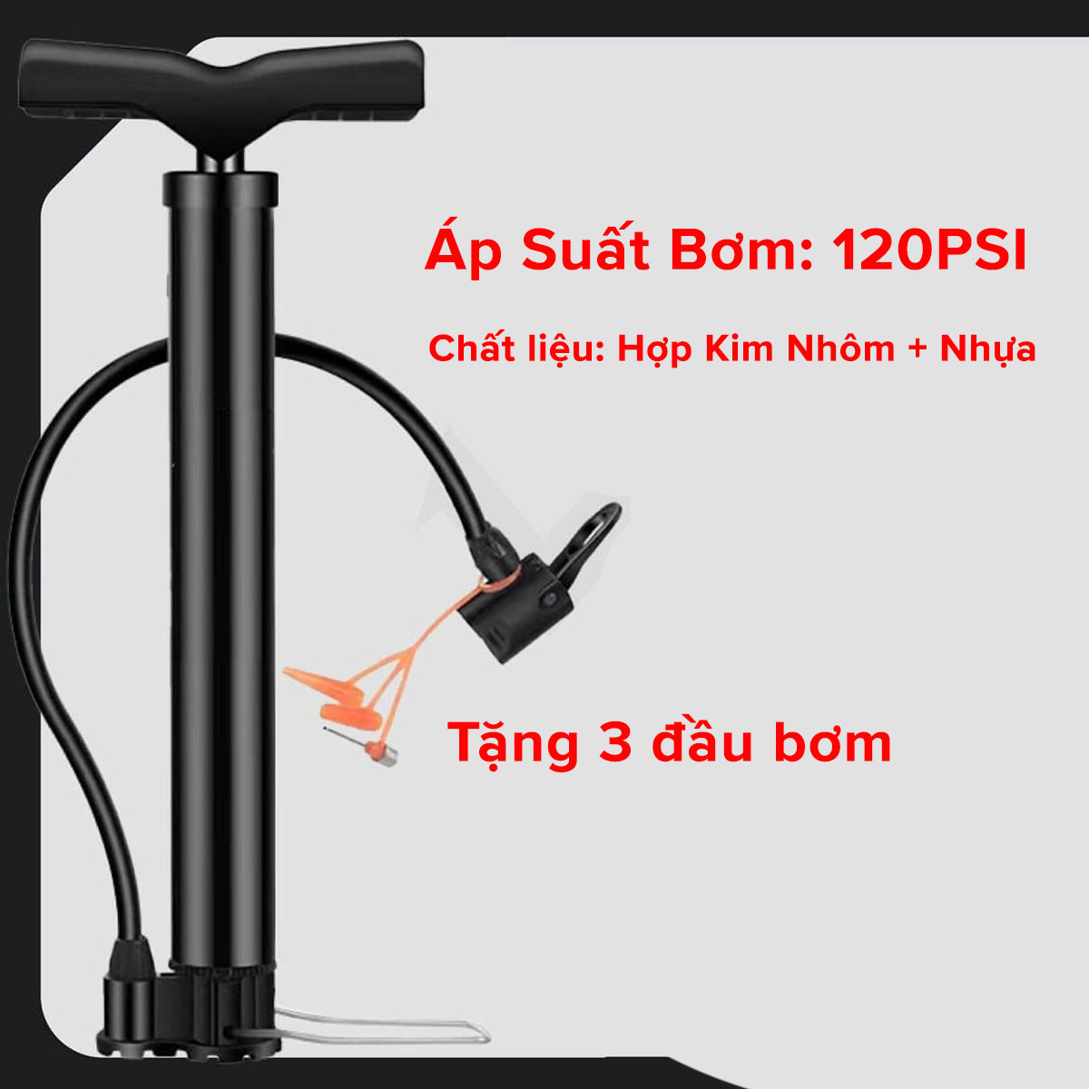 Mô tả Bơm Xe Đạp, Bơm Xe Máy Cầm Tay Nhỏ Gọn Cơ Động Van Pháp Mỹ - Bơm Đa Năng Nhỏ Gọn BCT1 Chính Hãng Amalife - 5