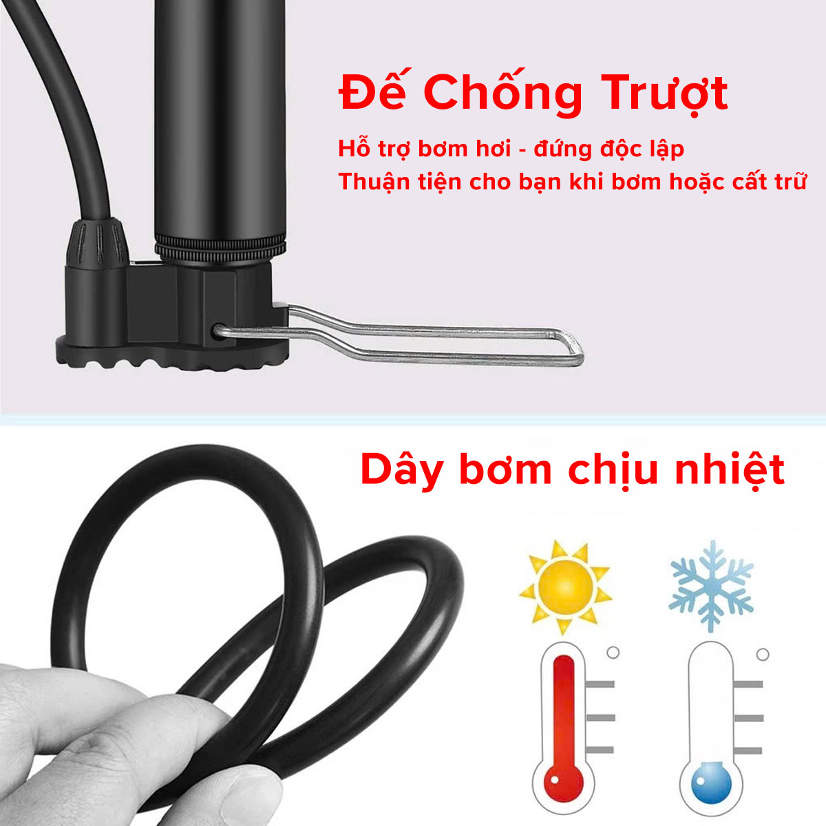 Mô tả Bơm Xe Đạp, Bơm Xe Máy Cầm Tay Nhỏ Gọn Cơ Động Van Pháp Mỹ - Bơm Đa Năng Nhỏ Gọn BCT1 Chính Hãng Amalife - 6