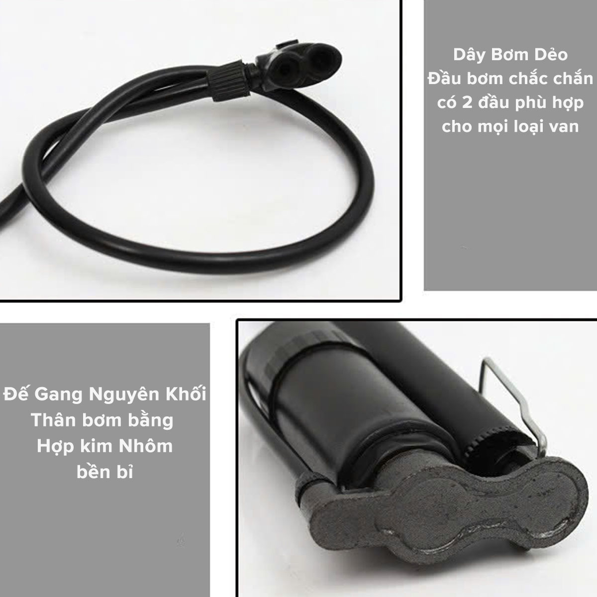 Mô tả Bơm Xe Đạp Dùng Tay Có Đồng Hồ Áp Suất Mini Nhỏ Gọn Bơm Nhanh Mạnh Có Đầu Bơm Xe Máy Van Pháp Van Mỹ Hãng Amalife - 4
