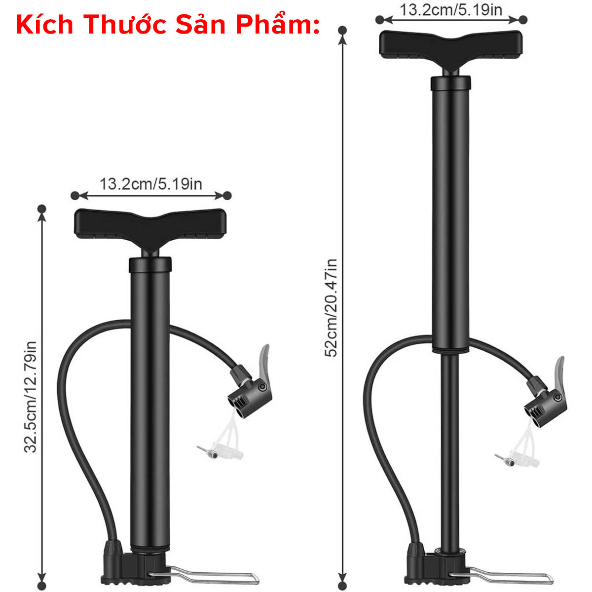 Mô tả Bơm Xe Đạp Dùng Tay Có Đồng Hồ Áp Suất Mini Nhỏ Gọn Bơm Nhanh Mạnh Có Đầu Bơm Xe Máy Van Pháp Van Mỹ Hãng Amalife - 7