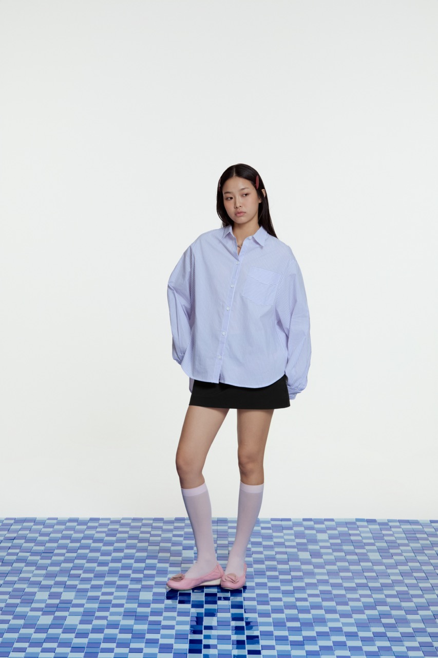 Mô tả LIBÉ WORKSHOP - Áo sơ mi dáng oversize hoạ tiết sọc - 1