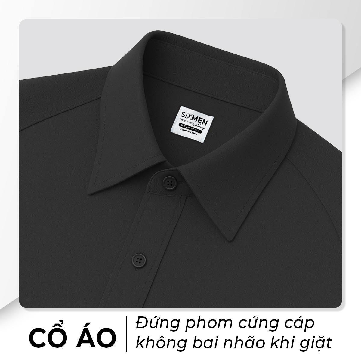 Mô tả Áo sơ mi trơn nam tay ngắn SIXMEN, form regular tôn dáng, chất liệu Cotton cao cấp thấm hút mồ hôi, không nhăn, co giãn - 6