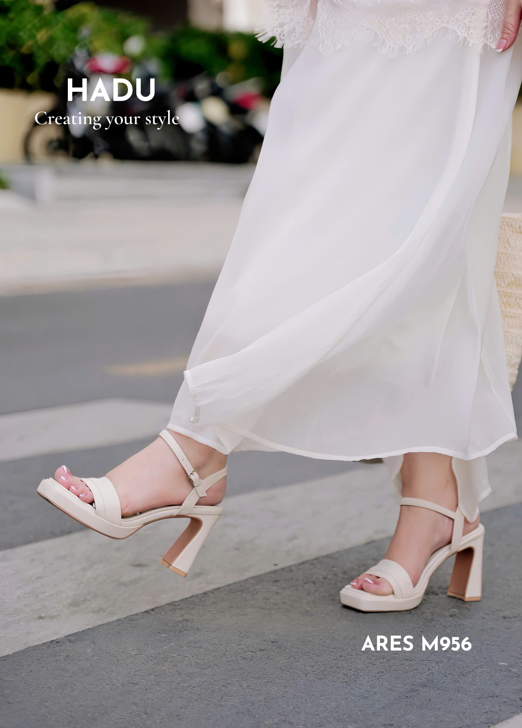 Mô tả Giày Sandal Gót Vuông 9P Sườn Kép Quai Ngang ARES HADU M956 Đúp Trước 3P - BH 12 Tháng - 11