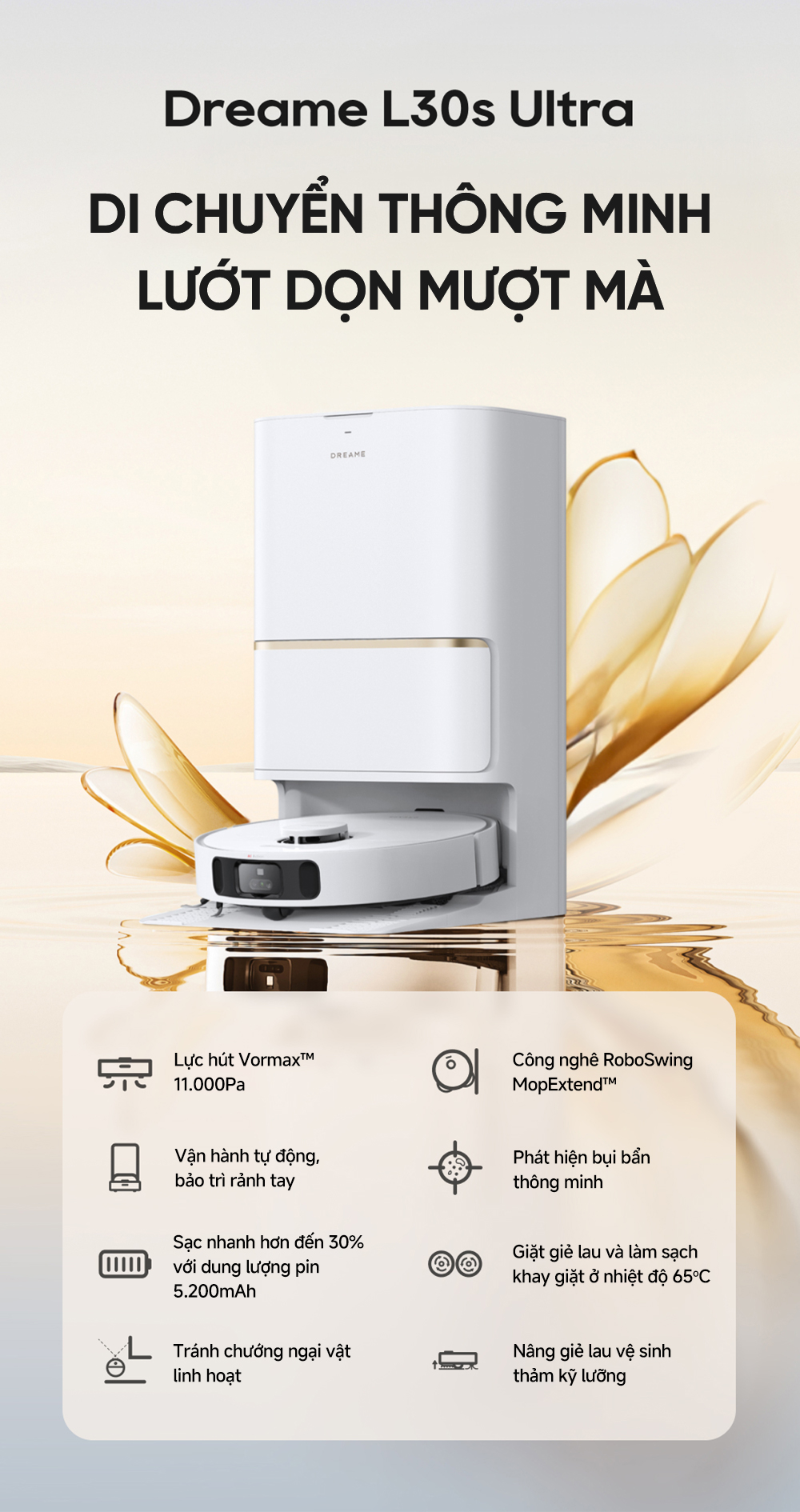 Mô tả Robot hút bụi lau sàn chuyên dụng Dreame L30s Ultra/ X30 Ultra - Bản quốc tế - Bảo hành 24 tháng - 1