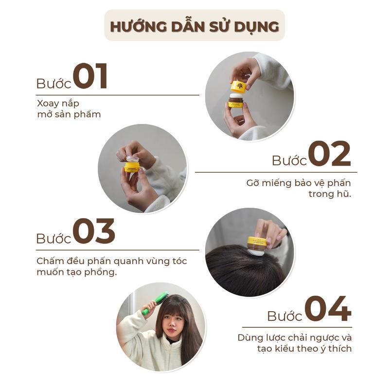 Mô tả Phấn kiềm dầu tạo phồng chân tóc Arganmidas, phấn gội khô giúp tóc bồng bềnh - 7