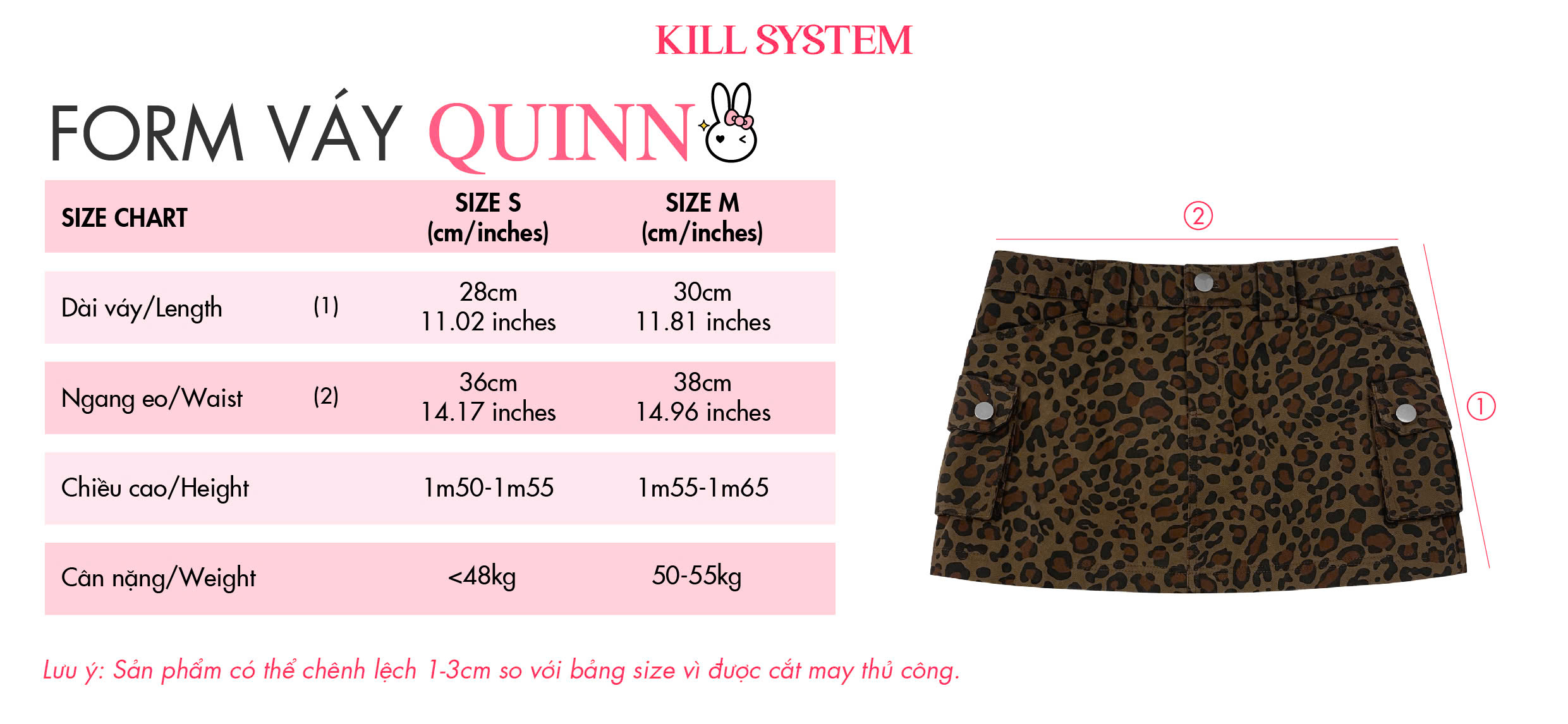 Mô tả Chân váy beo vải kaki túi hộp QUINN có lót quần - 𝐊𝐈𝐋𝐋 𝐒𝐘𝐒𝐓𝐄𝐌 - 1