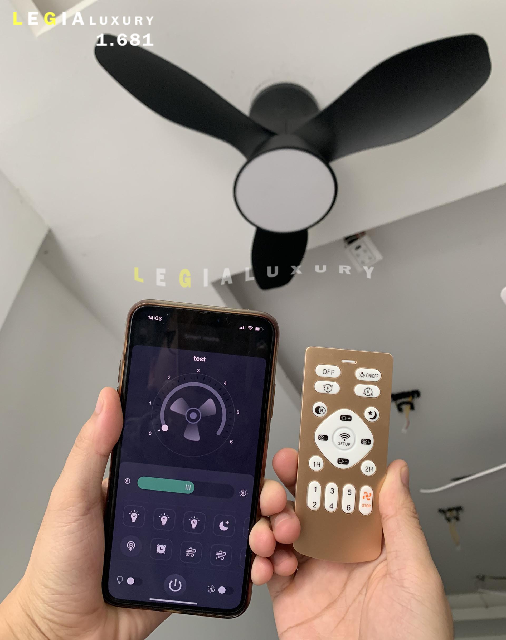 Mô tả Quạt Trần Cho Trần Thấp 2m-3m | Quạt Trần Mini 3 cánh 5 cánh | Quạt trần cổ ngắn chung cư Lê Gia - 11