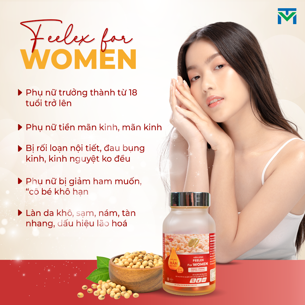 Mô tả Viên uống mầm đậu nành Feelex For Women hỗ trợ cân bằng nội tiết tố, tăng cường sinh lý nữ - 60v - 4