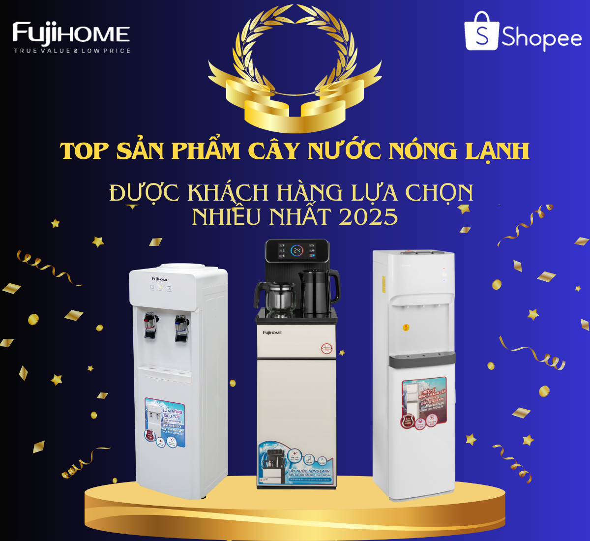 Mô tả Cây nước nóng lạnh bàn trà, bình âm FujiE WD1170E Bảng điều khiển cảm ứng - Hiển thị nhiệt độ nước - 1