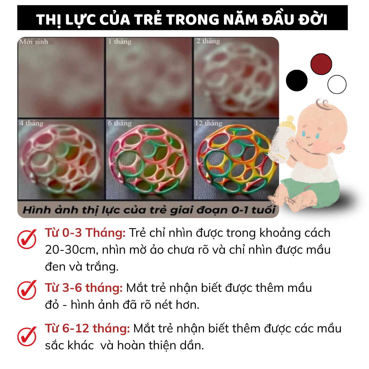Mô tả Sách - Tranh kích thích thị giác cho trẻ sơ sinh (Bộ 3 thẻ) - 1