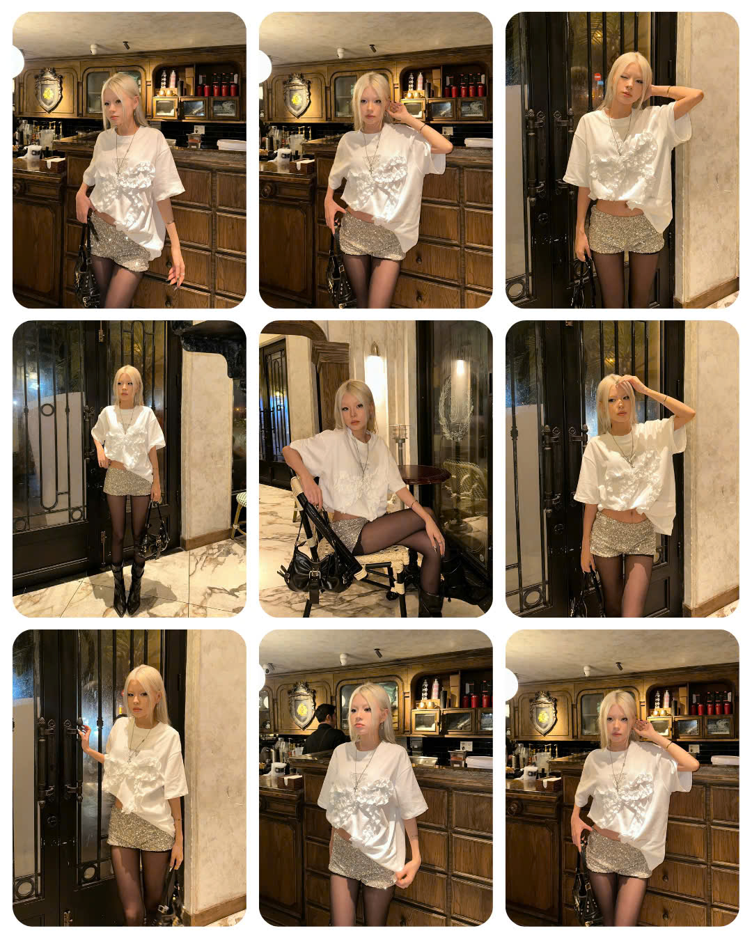 Mô tả Áo thun Nơ OKAY Killsystem oversize hình nơ nổi may nhún chất cotton - 1