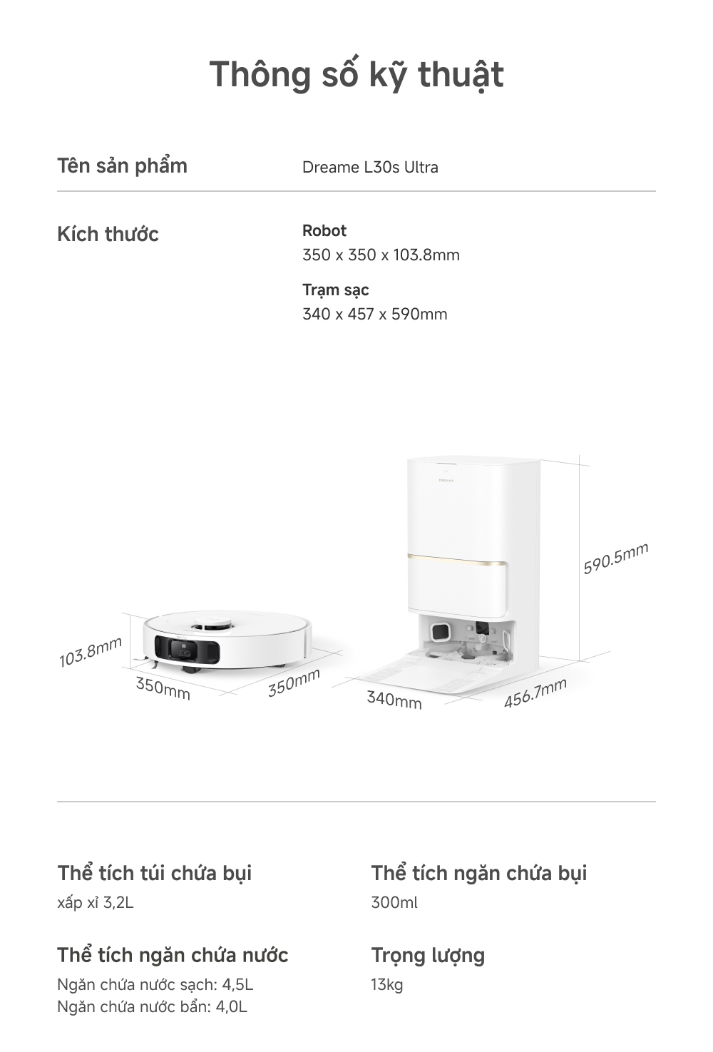 Mô tả Robot hút bụi lau sàn chuyên dụng Dreame L30s Ultra/ X30 Ultra - Bản quốc tế - Bảo hành 24 tháng - 11