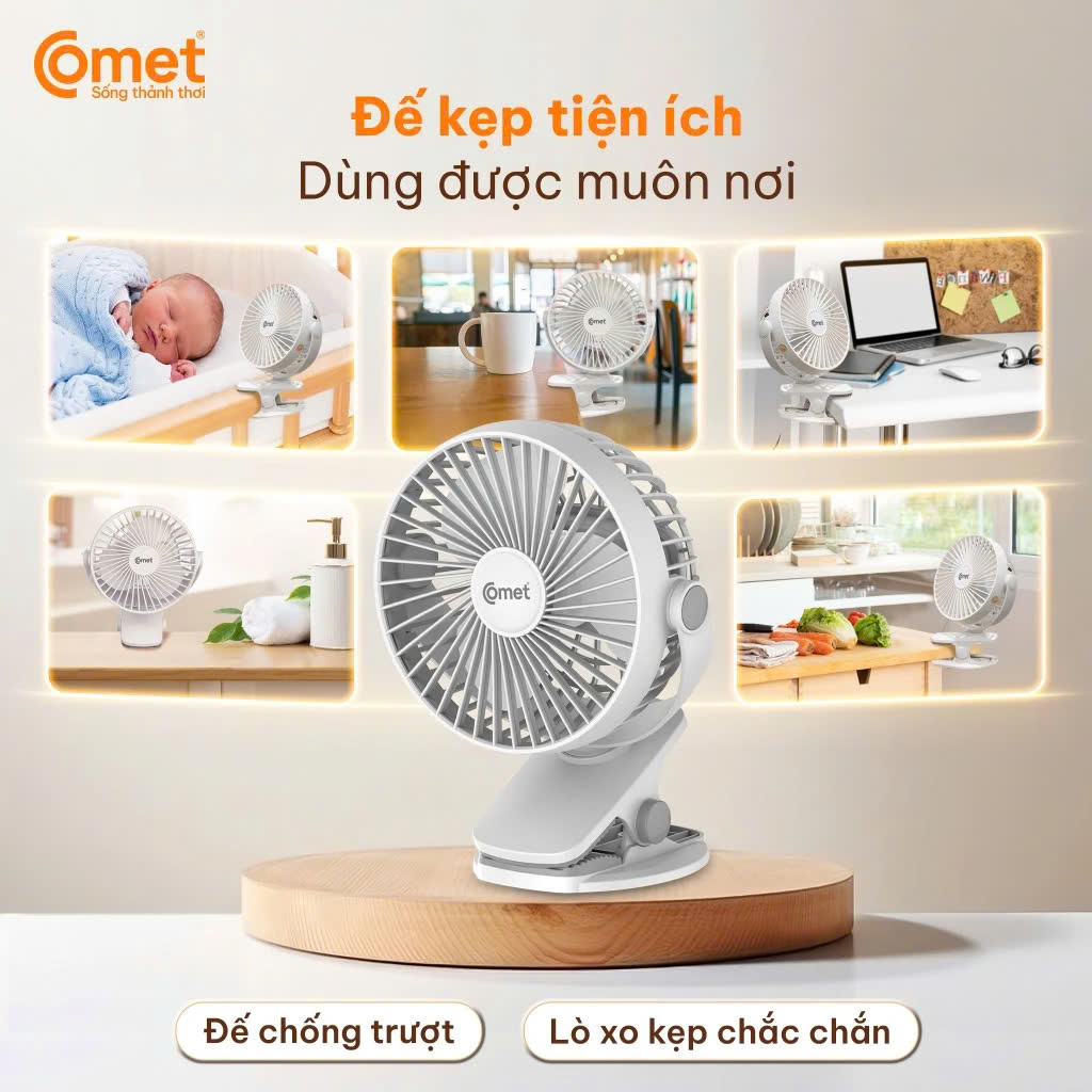 Mô tả Quạt Sạc quạt Mini Gấp Gọn Cầm Tay Comet Nhỏ Gọn Sạc USB Tiện Lợi, sử dụng lên tới 12 tiếng - 4