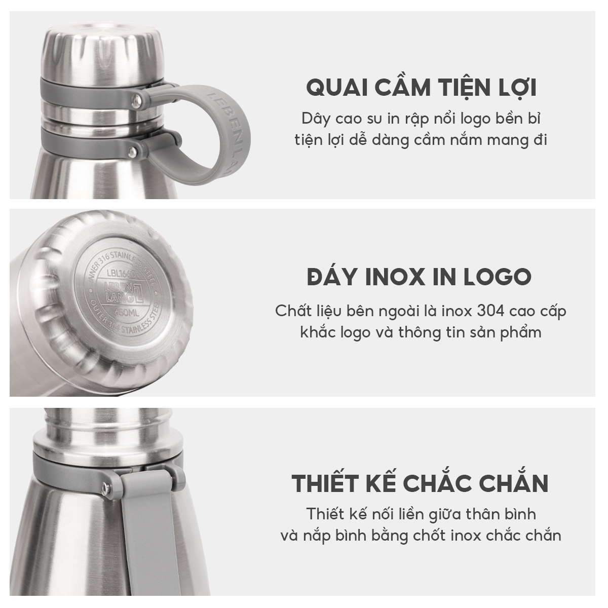 Mô tả Bình giữ nhiệt Lebenlang LBL1660,LBL1661,LBL1662 inox cao cấp không gỉ,lõi lọc trà đi kèm,chính hãng - 5