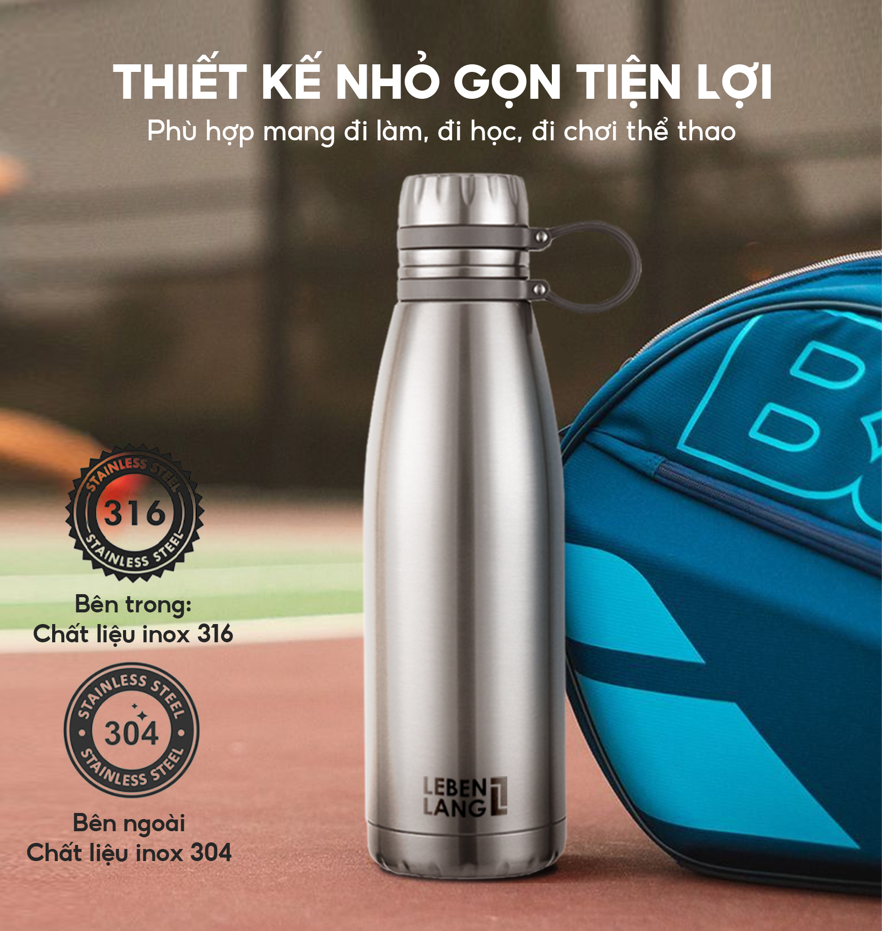 Mô tả Bình giữ nhiệt Lebenlang LBL1660,LBL1661,LBL1662 inox cao cấp không gỉ,lõi lọc trà đi kèm,chính hãng - 6