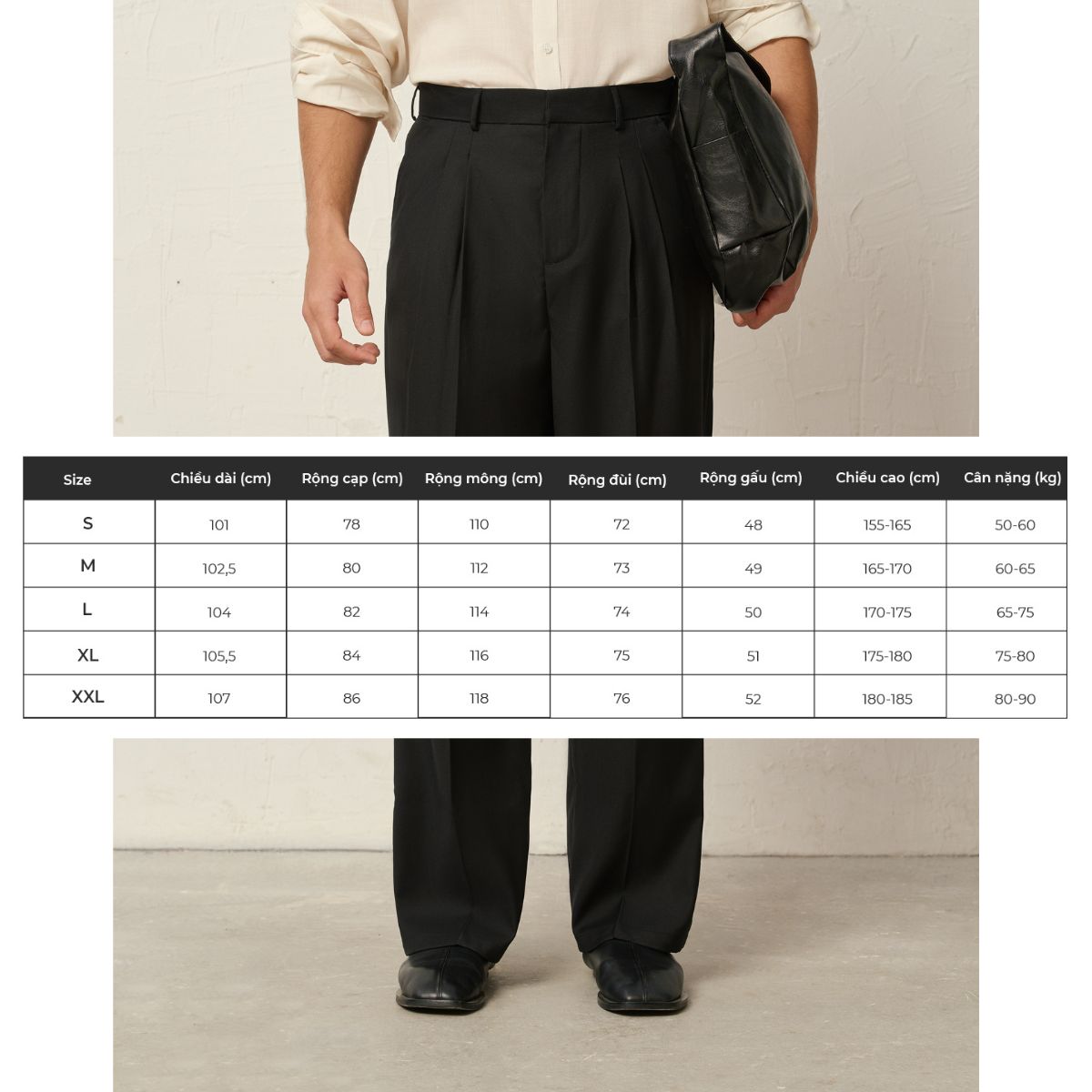 Mô tả Quần âu zen linen PEALO quần ống rộng mềm mại tạo cảm giác thoải mái thanh lịch - 1