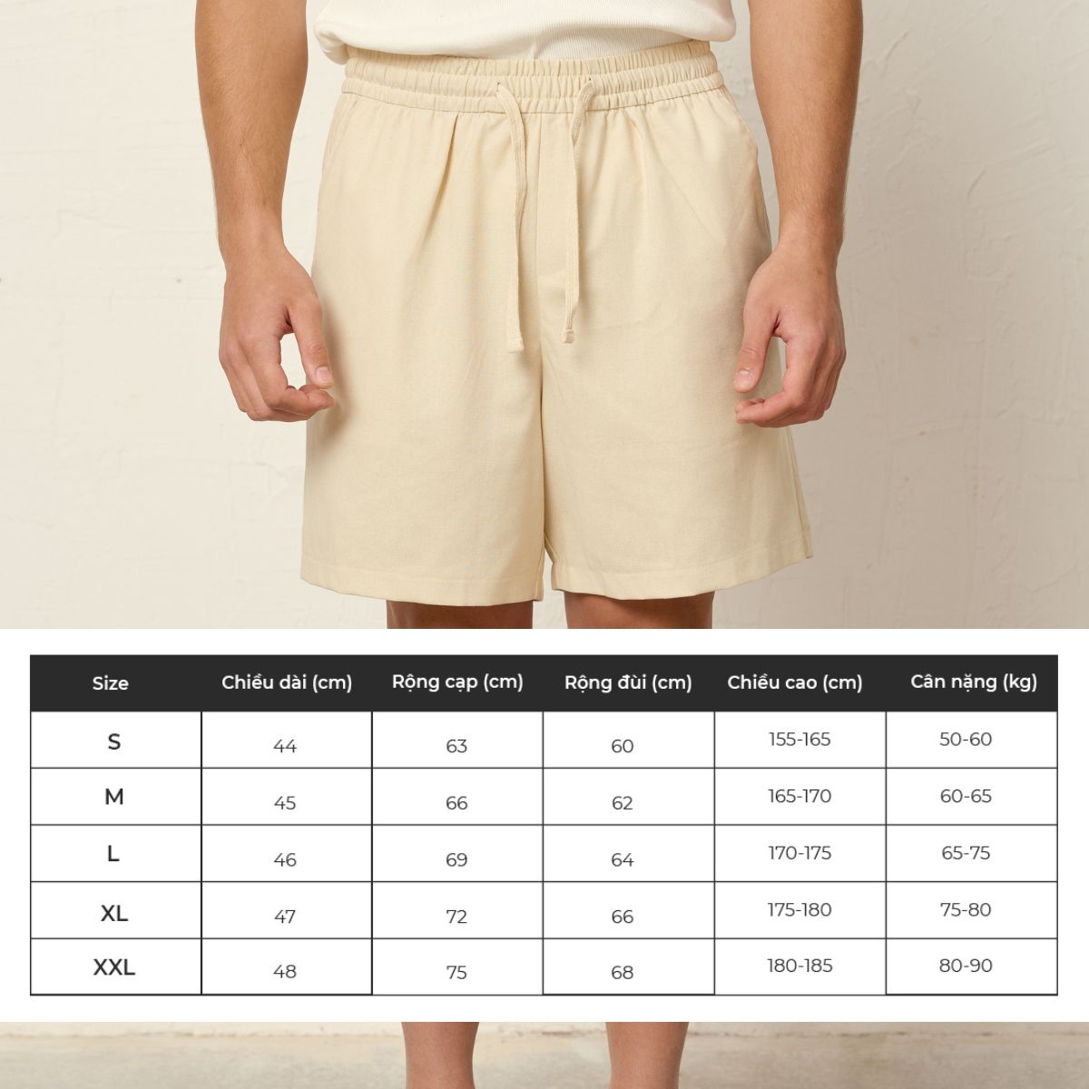 Mô tả Quần short linen rayon PEALO thoáng mát mềm mại tạo cảm giác thoải mái phong cách trẻ trung - 1