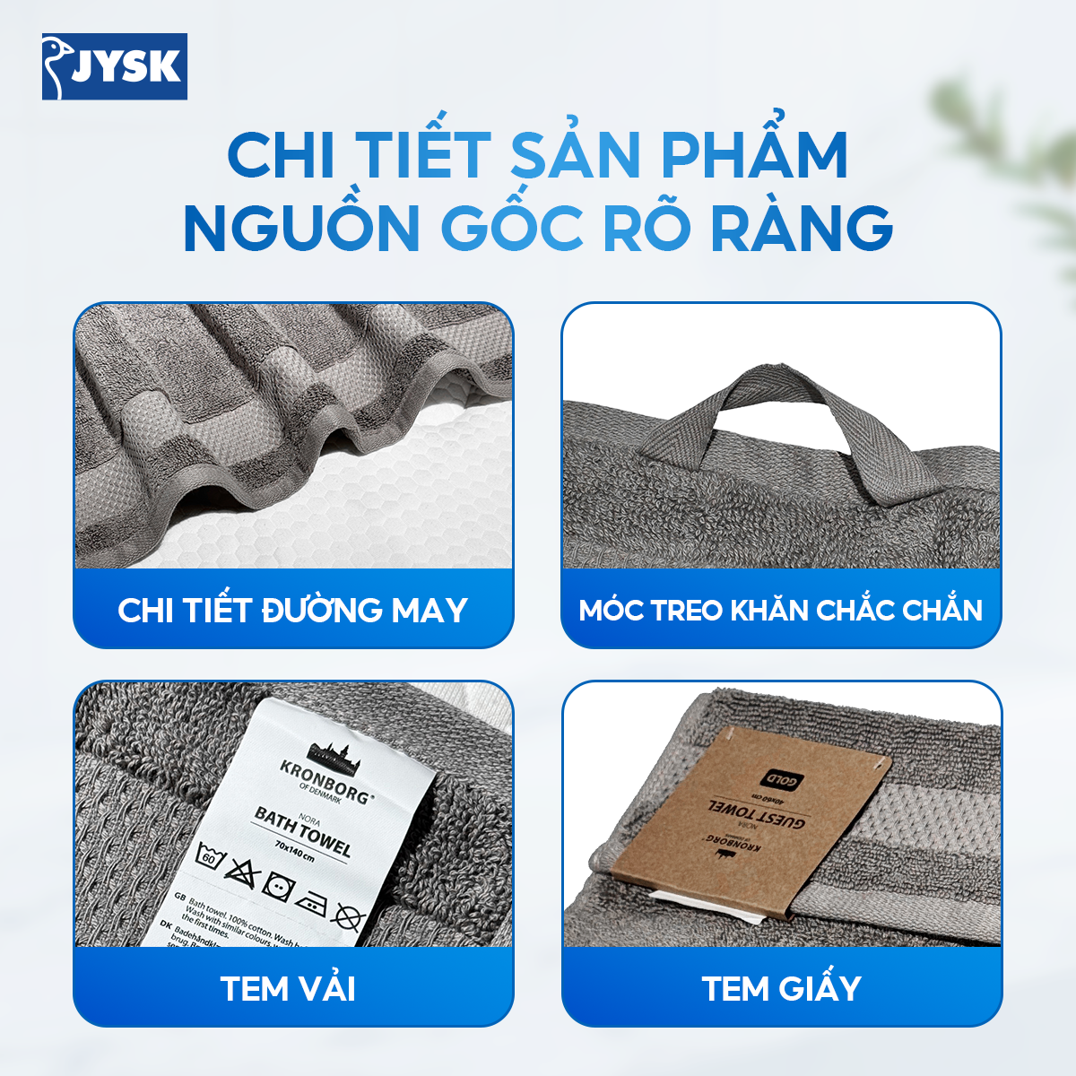 Mô tả Khăn tắm cotton | JYSK Karlstad | 50x100cm | Nhiều màu - 4