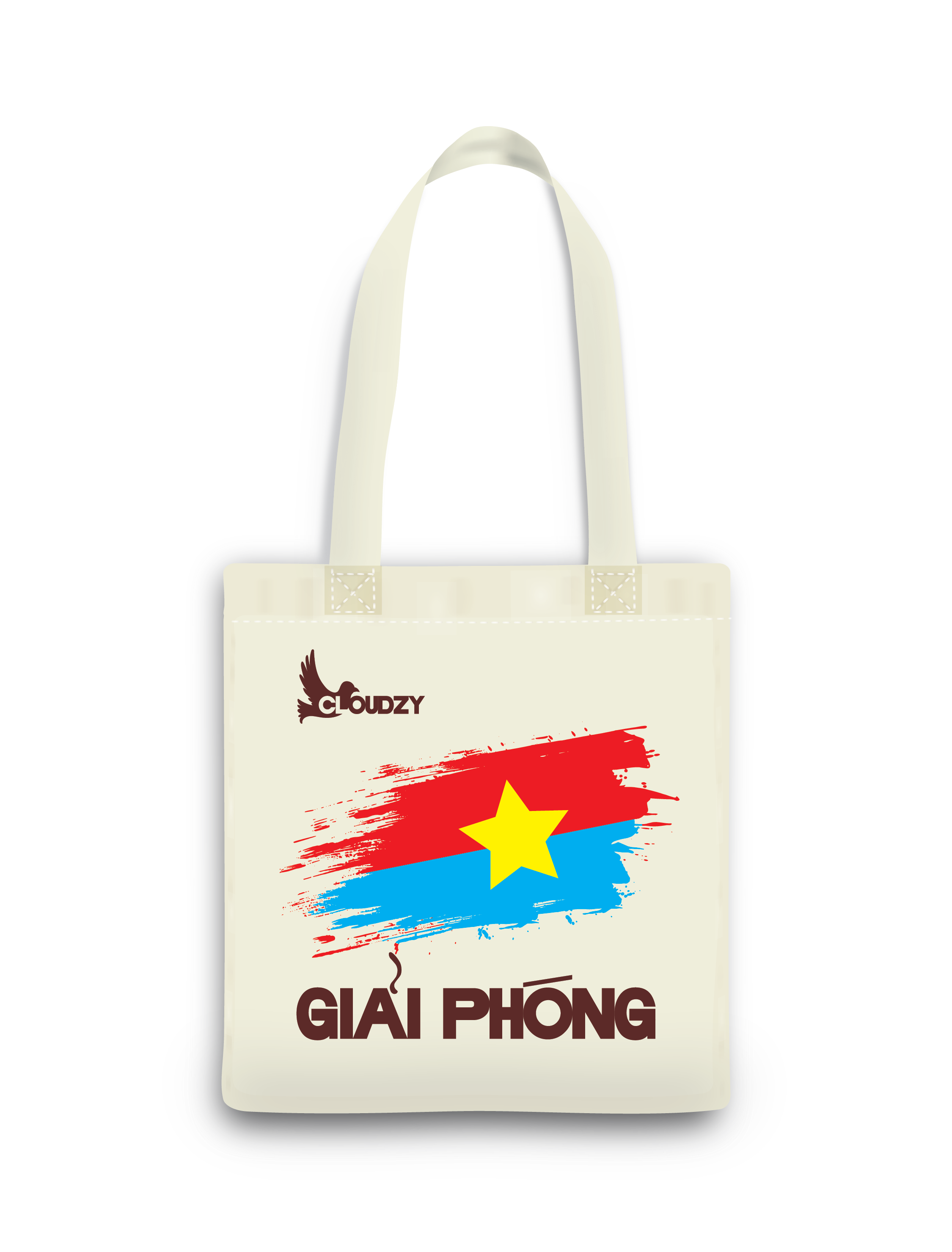 Mô tả Túi Tote vải Canvas nữ nam dày dặn in hình Giải Phóng Miền Nam 30/4 Cloudzy - 1